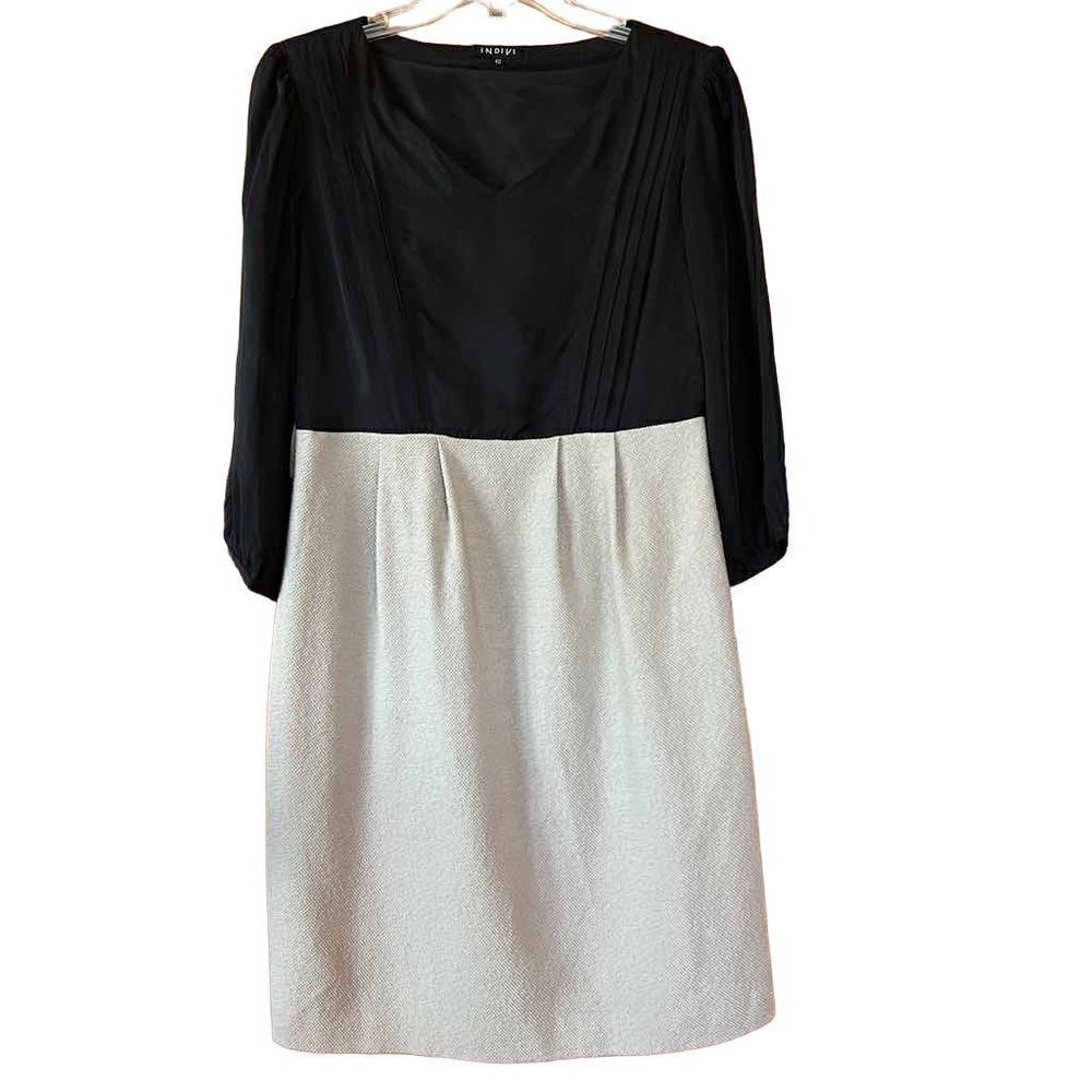Indivi Japan Two Tone and Fabric Dress Size 40